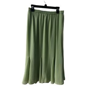 Light Green Midi Skirt – Flowy Boho Aesthetic Skirt for Women Sz 14p